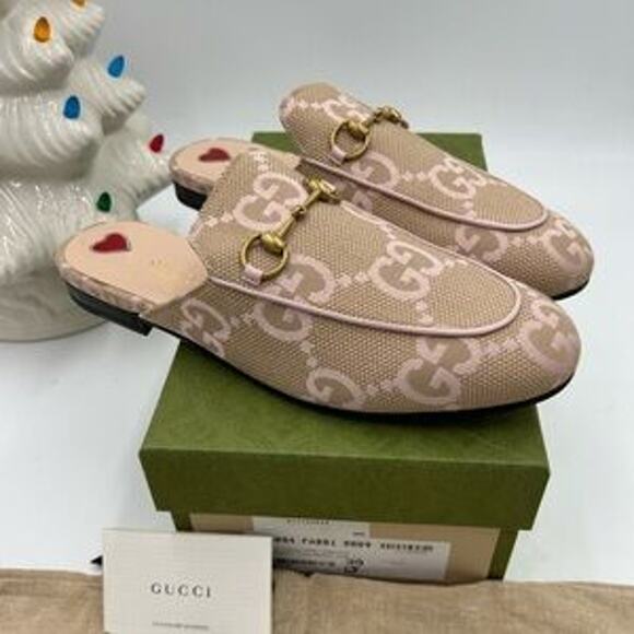 Women's Gucci Princetown slipper in jumbo GG Carmel canvas size 39 made in Italy - Picture 10 of 10